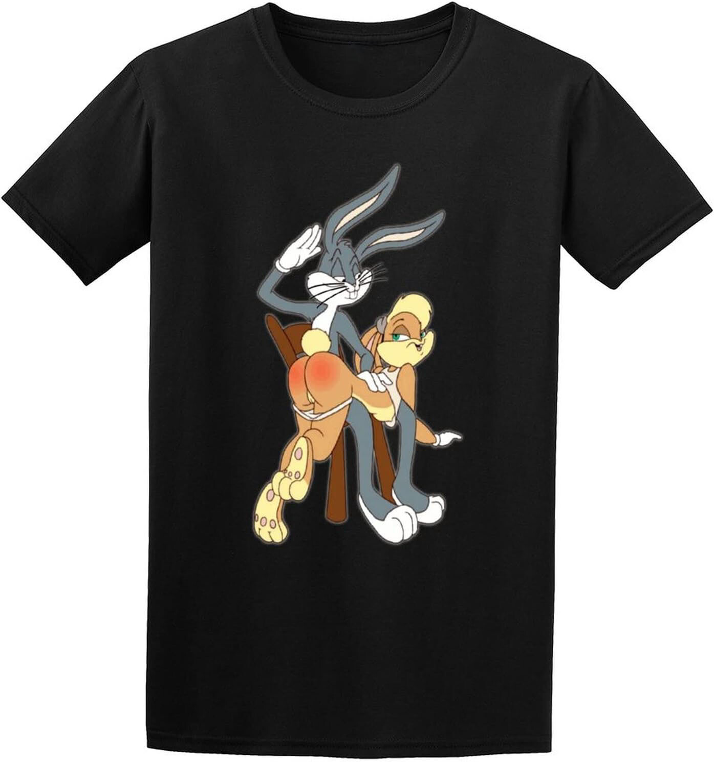 Men\'s Bugs Bunny Spanking Lola Bunny T Shirt Regular Fit T Shirt, S-4XL