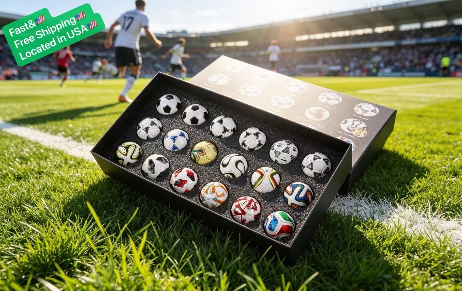 2026 FIFA ⚽ World Cup Mini Soccer Ball (1970-2026) Collection Set 15PCS Gift Box