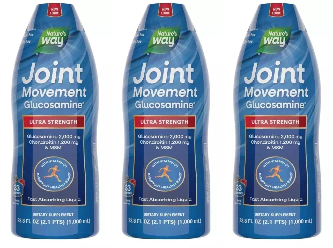 3 Pack - Nature's Way Joint Movement Glucosamine Liquid, 33.8 fl. oz.