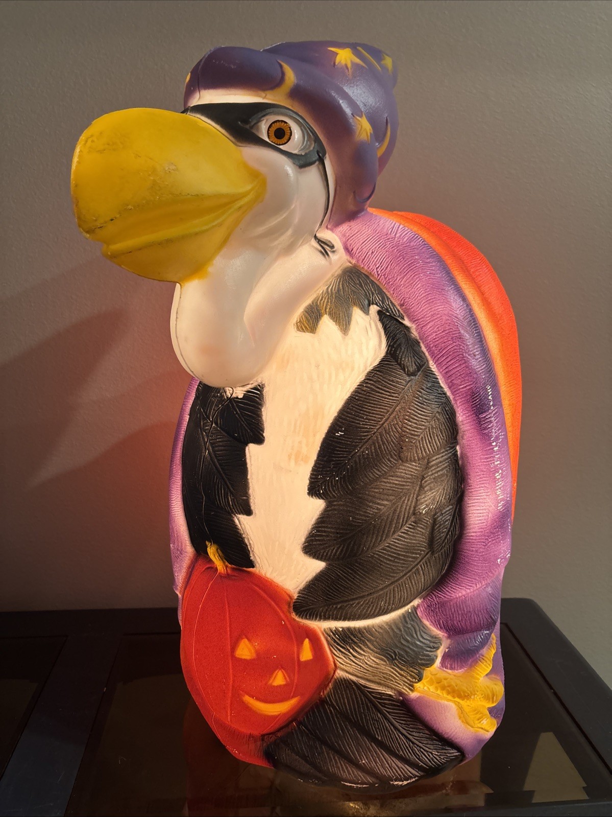 RARE Vintage 27” TPI Halloween Blowmold Purple Wizard Buzzard Vulture RARE RARE Vintage 27” TPI Halloween Blowmold Purple Wizard Buzzard Vulture RARE