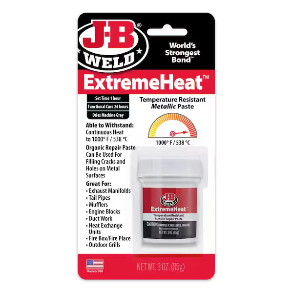 J-B Weld 37901 ExtremeHeat High Temperature Resistant Metallic Paste - 3 oz J-B Weld 37901 ExtremeHeat High Temperature Resistant Metallic Paste - 3 oz