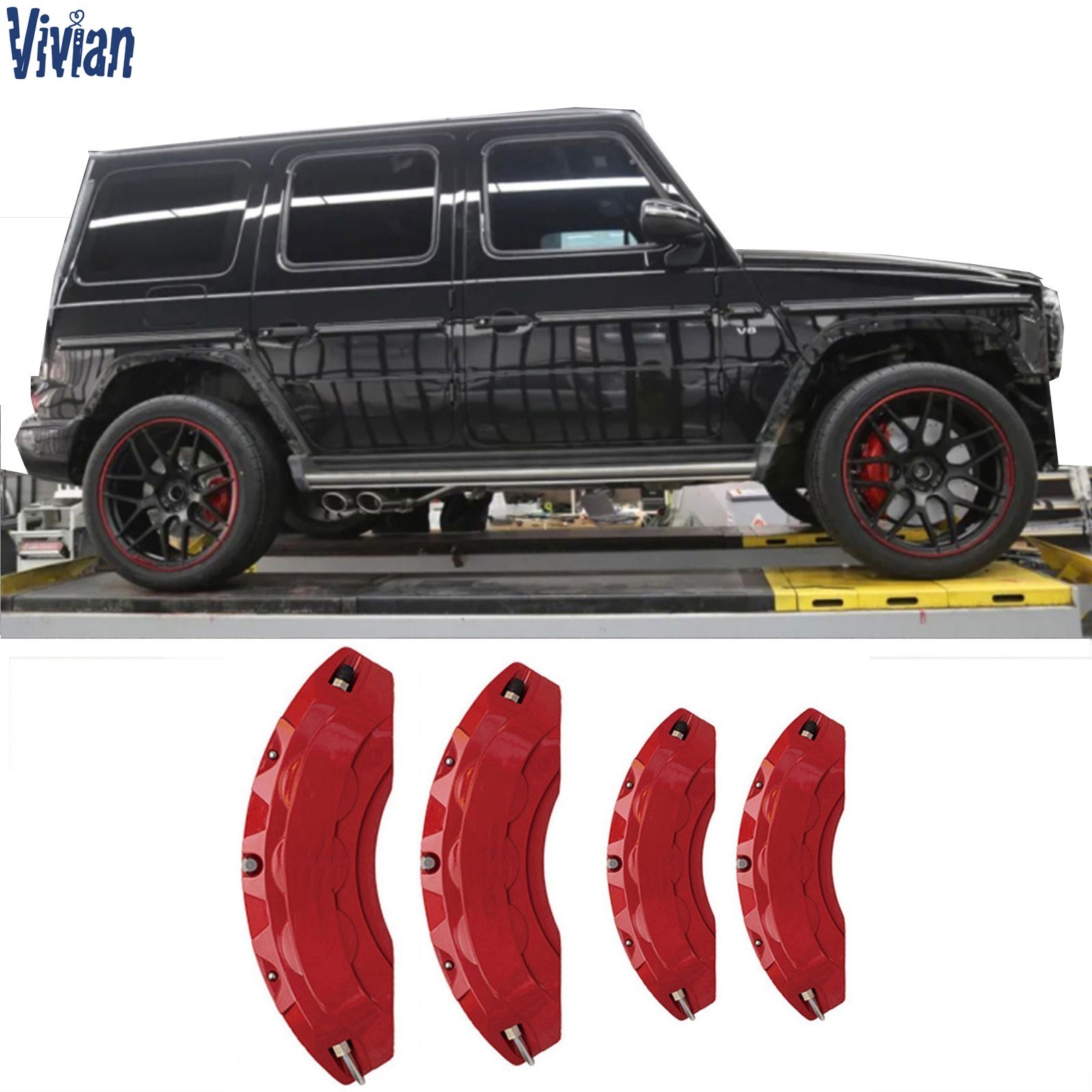 4pcs Aluminum Car Brake Caliper Cover for MERCEDES BENZ G Class Accessories 4pcs Aluminum Car Brake Caliper Cover for MERCEDES BENZ G Class Accessories