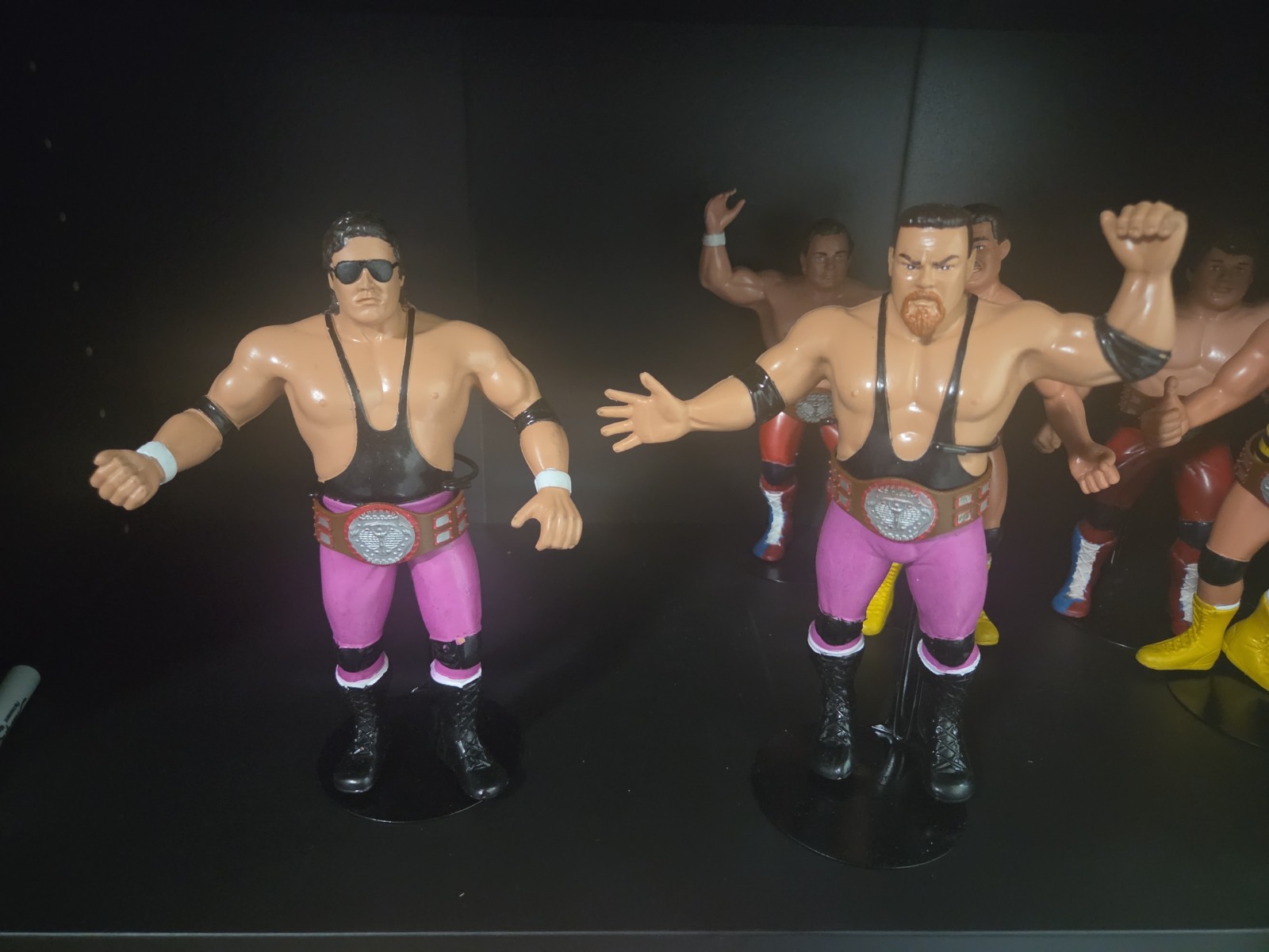 Purple Pants WWF LJN Hart Foundation Bret Hart Jim Neidhart Excellent Condition Purple Pants WWF LJN Hart Foundation Bret Hart Jim Neidhart Excellent Condition
