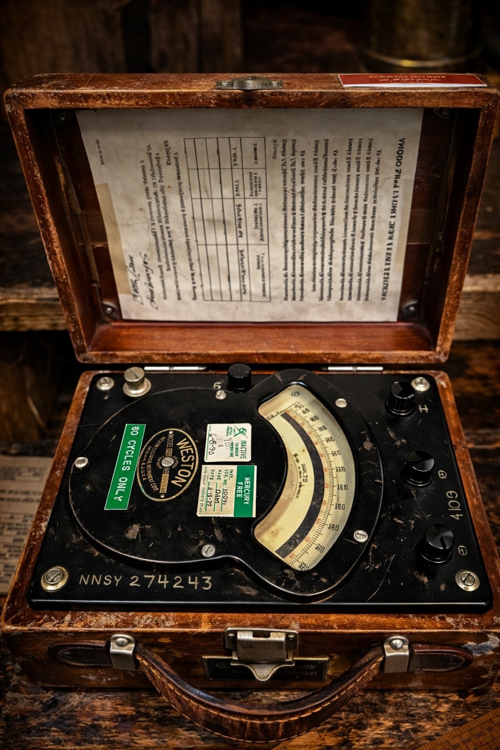 VTG Weston Model 341 AC/DC Voltmeter w/ Wood Case – Vintage Industrial Lab Meter