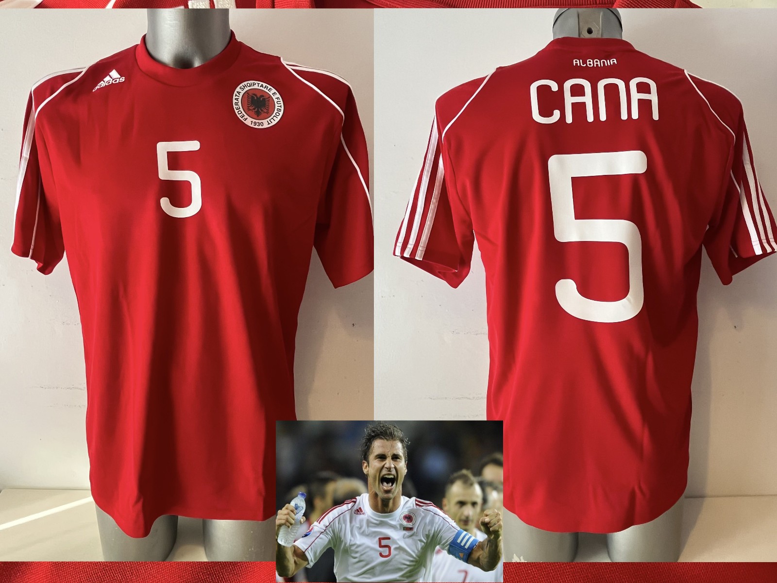 Albania Cana Adult Medium Shirt BNWT Adidas Soccer Trikot New World Cup Jersey