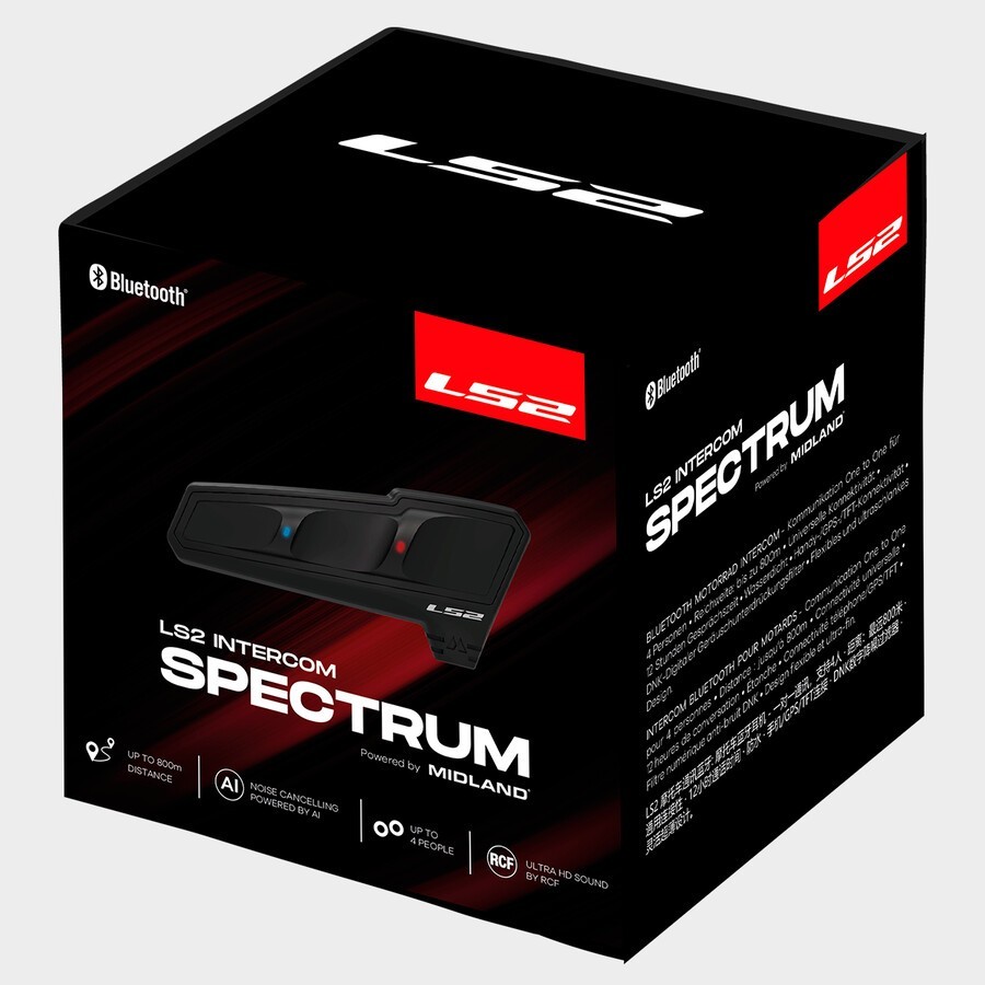 LS2 MIDLAND SPECTRUM INTERCOM BLUETOOTH  RCF SPEAKERS CONNECTS UP TO 4 RIDERS