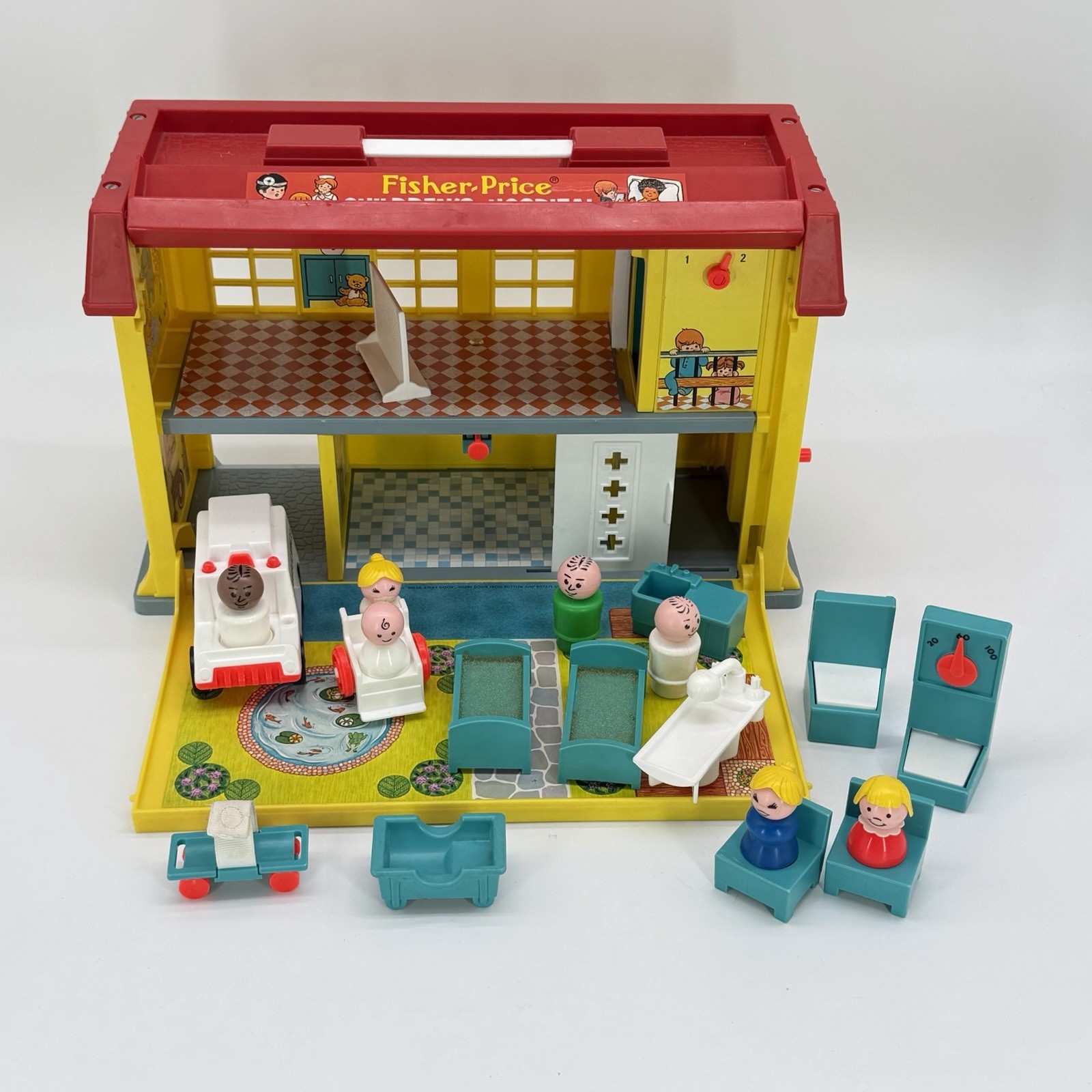 Vintage Fisher Price Little People Children\'s Hospital #931 1976 Complete Nice Vintage Fisher Price Little People Children\'s Hospital #931 1976 Complete Nice