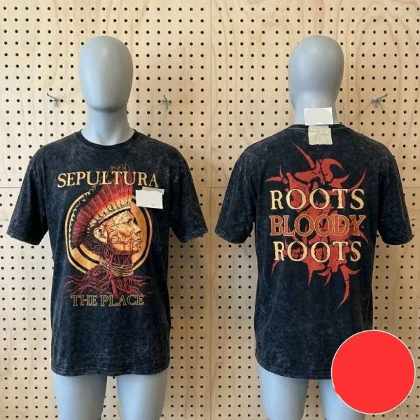Special Sepultura Roots Bloody Roots Black Cotton 2-Sided Shirt For Men TD1719