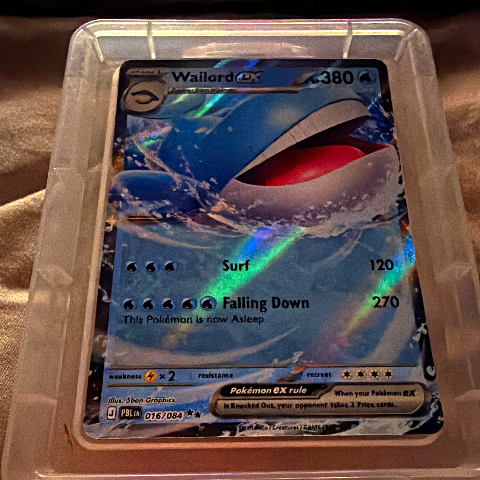 Pokémon TCG Wailord ex 016/084 PBL Holo Rare EX 380 HP Water English 4+ Pokémon TCG Wailord ex 016/084 PBL Holo Rare EX 380 HP Water English 4+