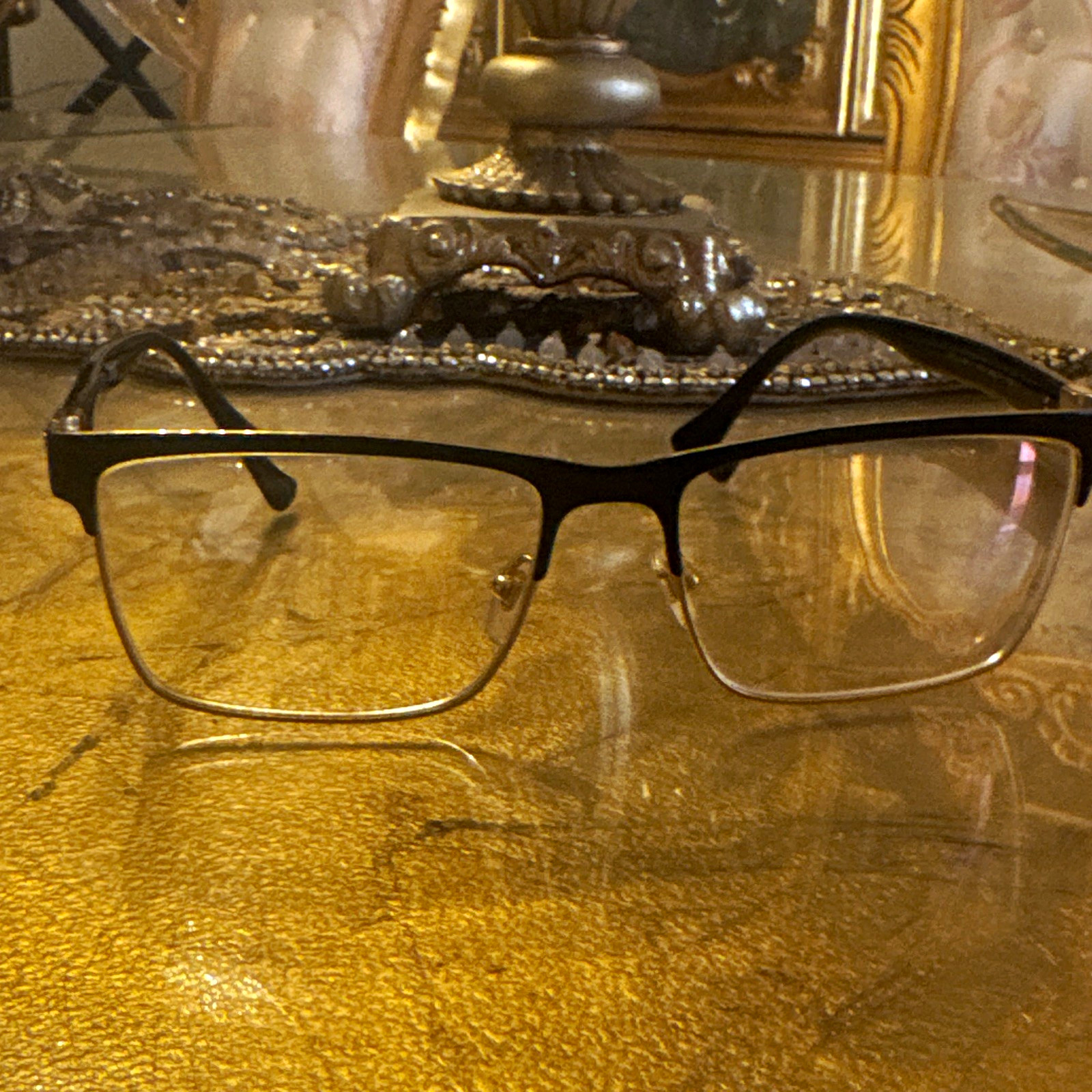 Versace MOD. 1285 Rectangular Full Rim Black Metal/Plastic Frames 58-17-150
