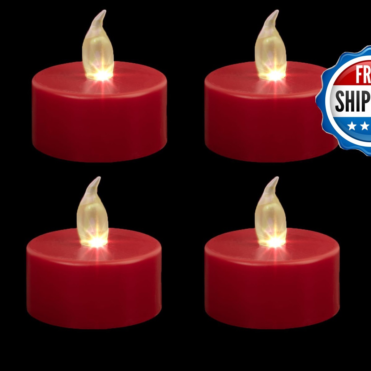 Hanzim Battery Operated LED Tea Lights Flameless Flickering Candles 24 Pack Red Hanzim Battery Operated LED Tea Lights Flameless Flickering Candles 24 Pack Red