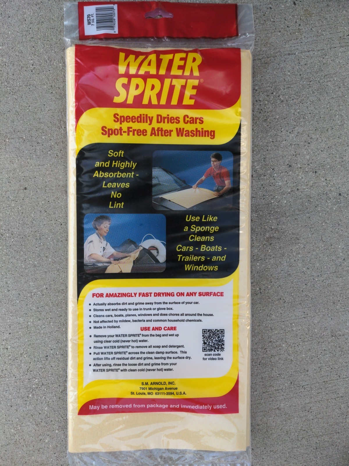 S M Arnold Water Sprite Synthetic Chamois WS-70 S M Arnold Water Sprite Synthetic Chamois WS-70
