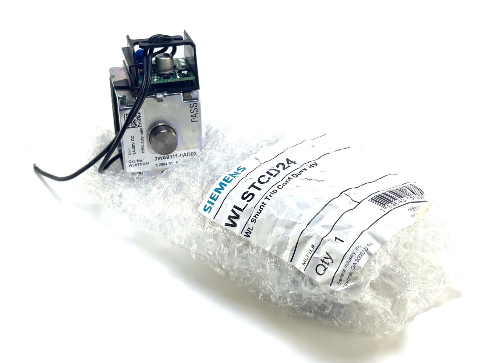 Siemens WLSTCD24 24V Continuous Duty WL Shunt Trip (SEALED/NEW) Siemens WLSTCD24 24V Continuous Duty WL Shunt Trip (SEALED/NEW)