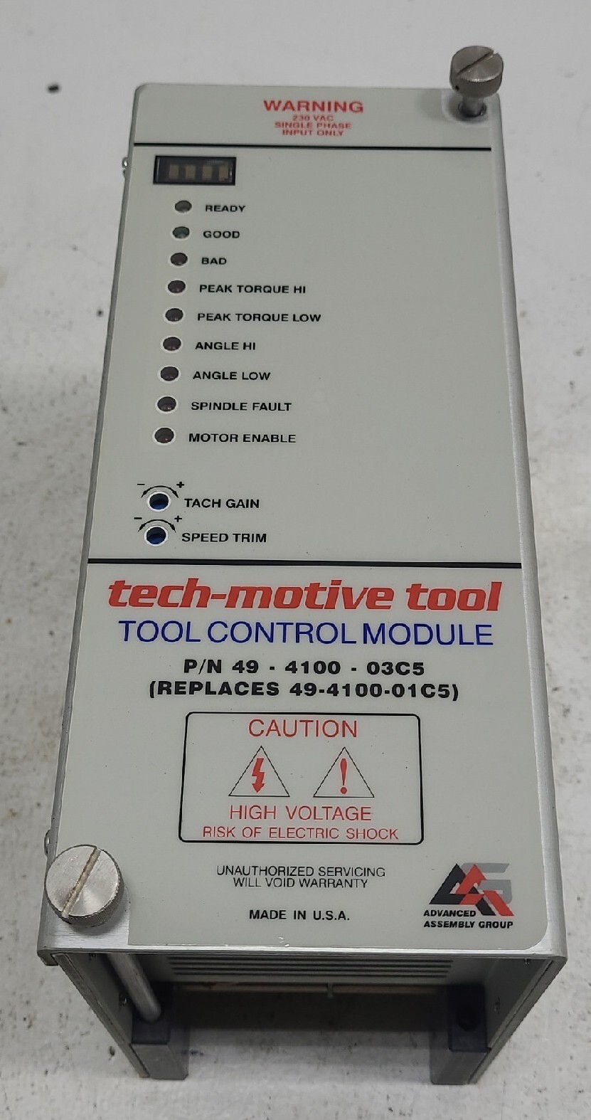Tech Motive 49-4100-03C5 REV. B Servo Controller 230V.