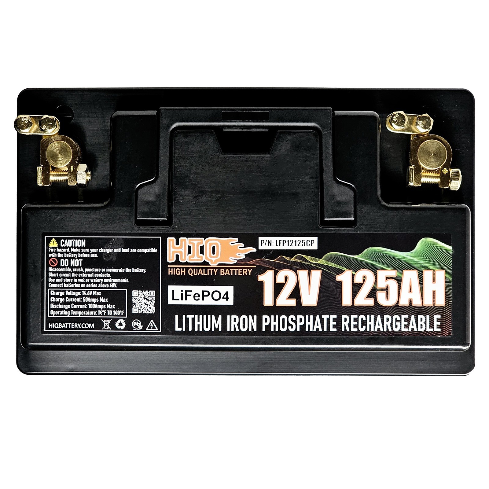 12V 125Ah Lithium LiFePO4  Battery with 80A BMS for Solar, RV, Camping and More.