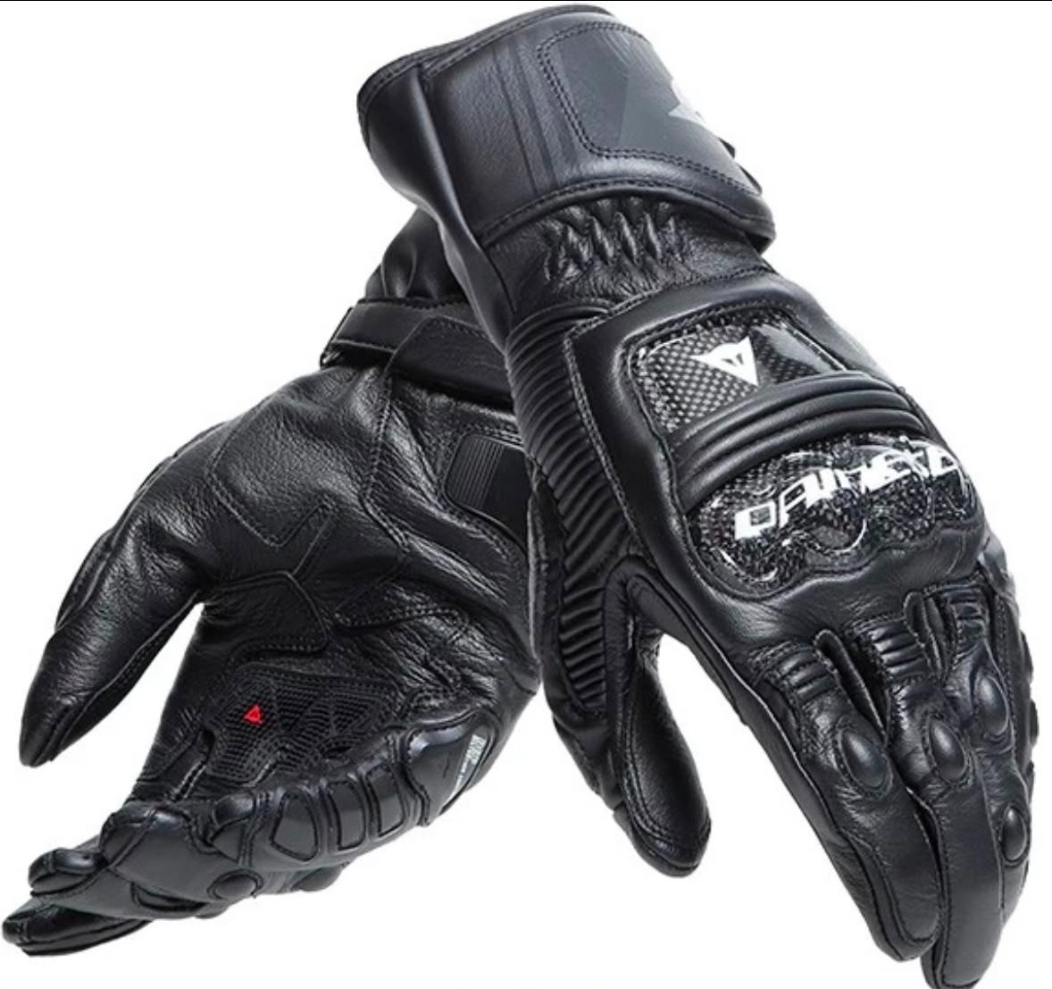 Dainese Druid 4 Black Motorcycle Racing Leather Gloves - CE Certified