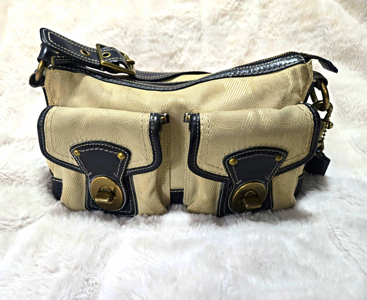 Vintage Coach Y2KLegacy Signature Double Turnlock Shoulder Bag 65th Anniversary Vintage Coach Y2KLegacy Signature Double Turnlock Shoulder Bag 65th Anniversary
