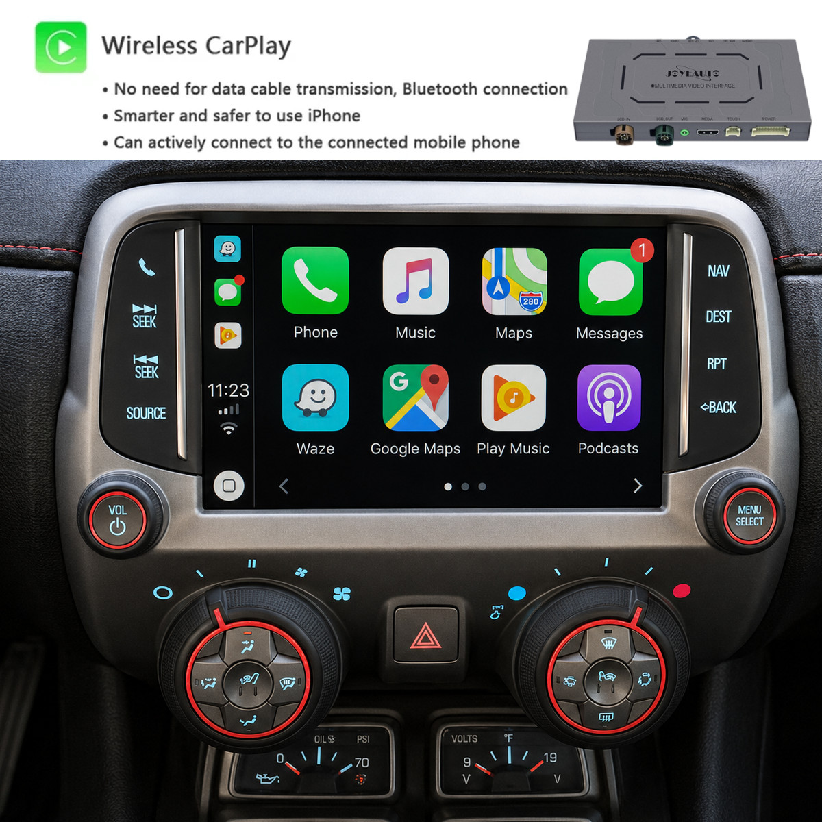 Chevrolet/Chevy Camaro 2010–2015 Mylink wireless apple carplay android auto Kit