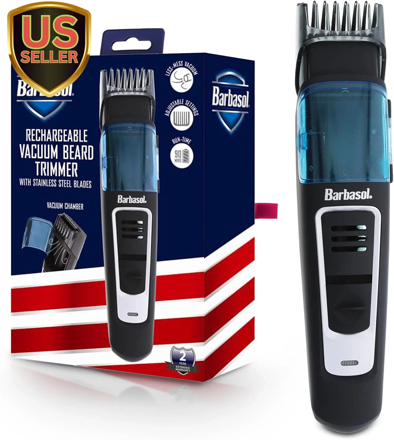 Barbasol Vacuum Trimmer for Men, Cordless Vacuum Beard Trimmer & Hair Clippers, Barbasol Vacuum Trimmer for Men, Cordless Vacuum Beard Trimmer & Hair Clippers,