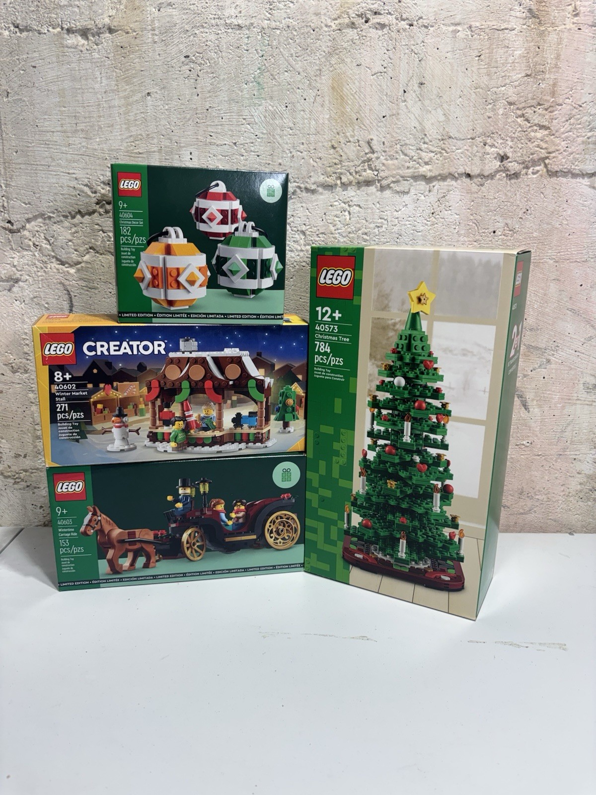 LEGO Christmas Winter Village Bundle 40573 40602 40603 40604 NEW Sealed