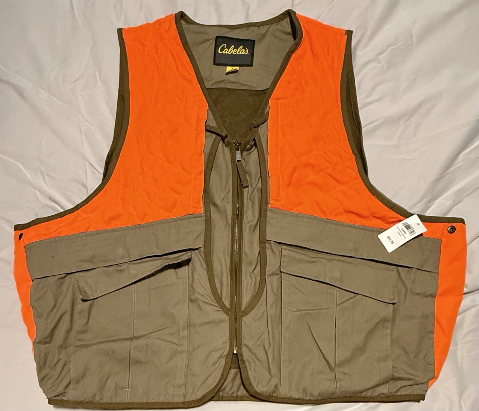 NWT Cabela’s Traditions Upland Hunting Vest Tan Blaze Orange Mens XL $69.99 MSRP
