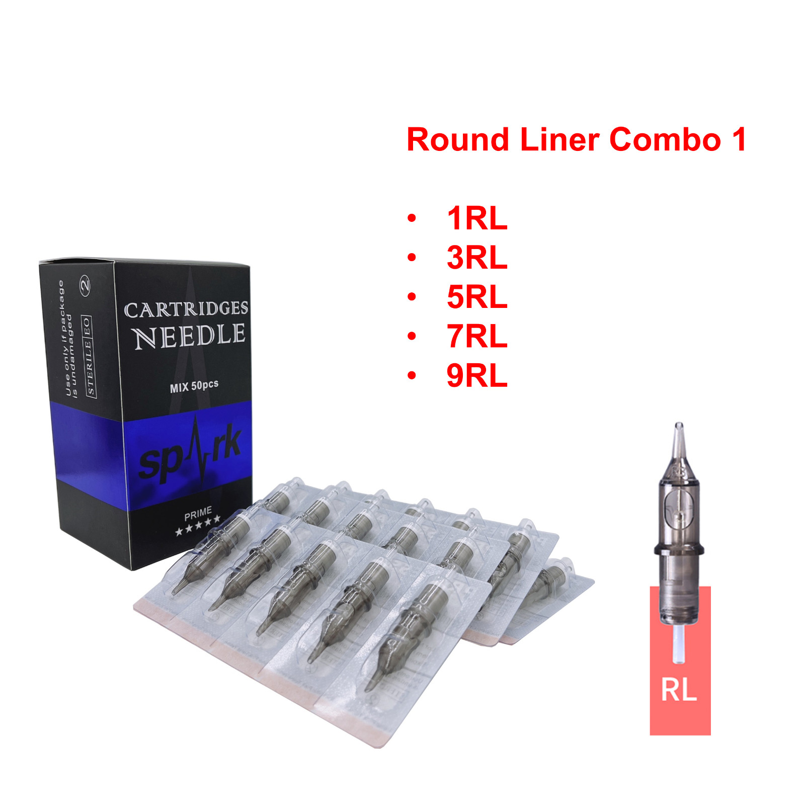 50PCS Mix Combo Spark Tattoo Sterilized Disposable Cartridge Needles 50PCS Mix Combo Spark Tattoo Sterilized Disposable Cartridge Needles