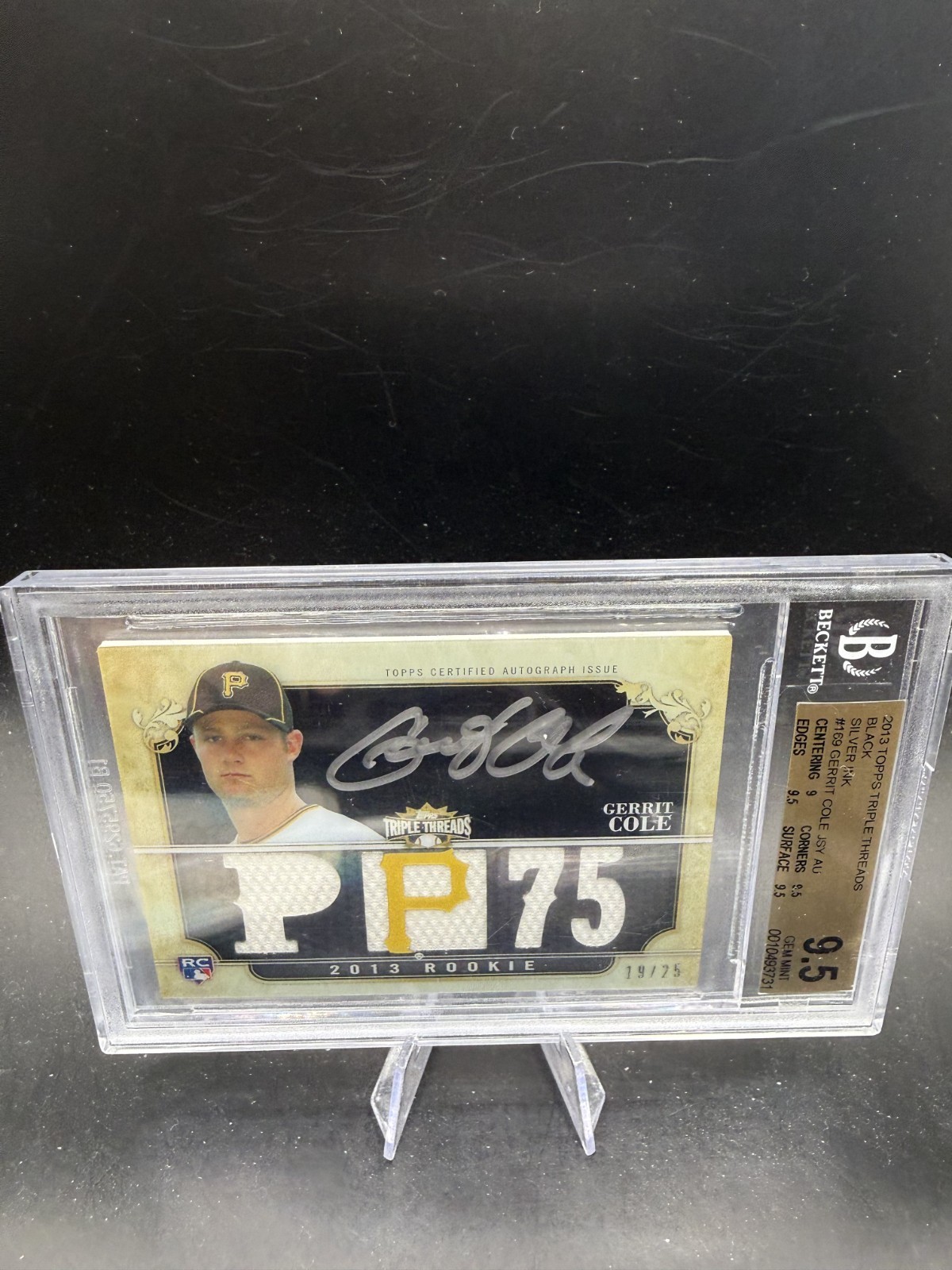 2013 Topps Triple Threads Gerrit Cole RC ROOKIE SILVER Relic Auto /25 BGS 9.5 SP 2013 Topps Triple Threads Gerrit Cole RC ROOKIE SILVER Relic Auto /25 BGS 9.5 SP