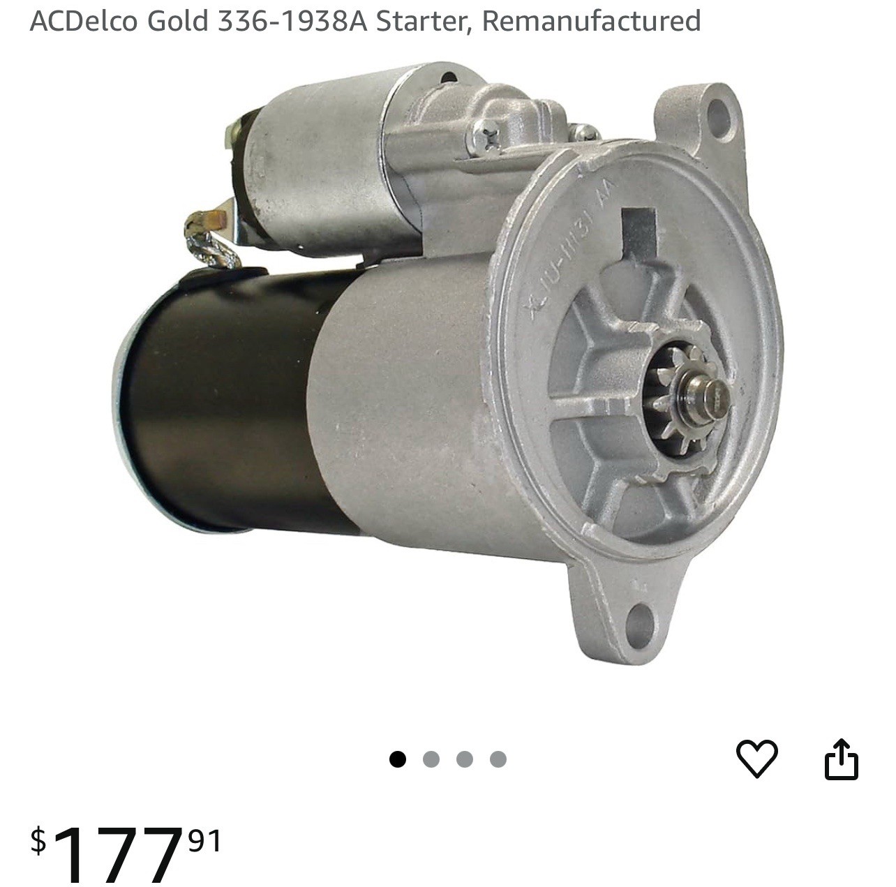 ACDelco Gold 336-1938A Starter, Remanufactured ACDelco Gold 336-1938A Starter, Remanufactured