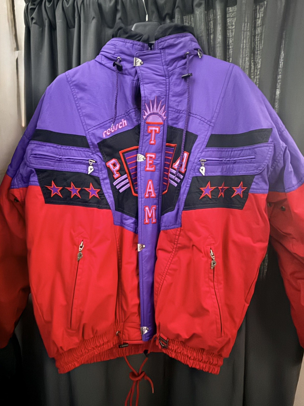 Vintage 90s Pro-Am Reusch Parka Jacket, Winter Ski Snow Big Logo Zip Hood, L
