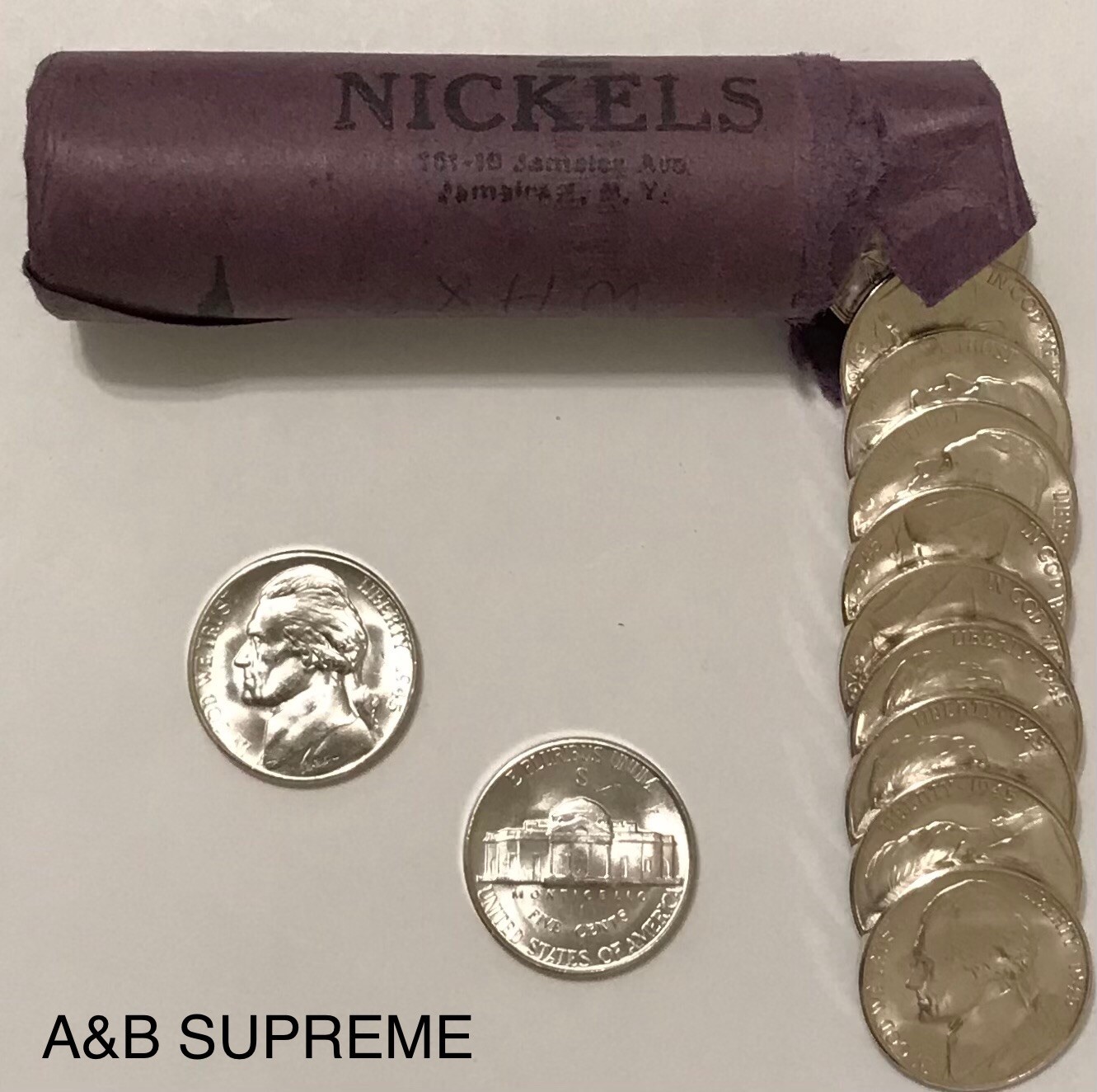 (1) 1942-1945 Jefferson War Nickel From OBW Roll Estate CH-GEM Bu Unc 35% Silver