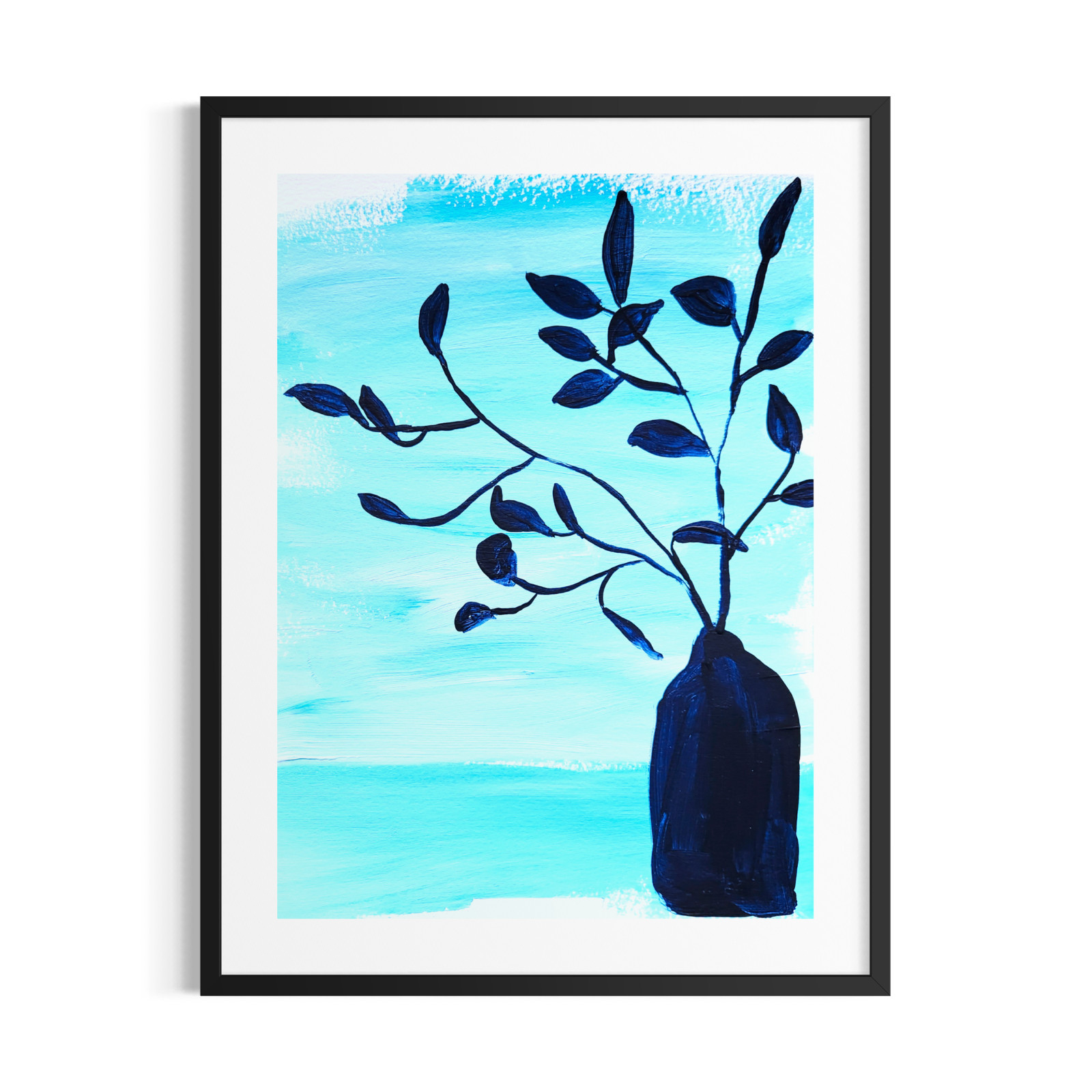Original Abstract Floral Painting 9x12 Botanical Acrylic Signed Wall Art