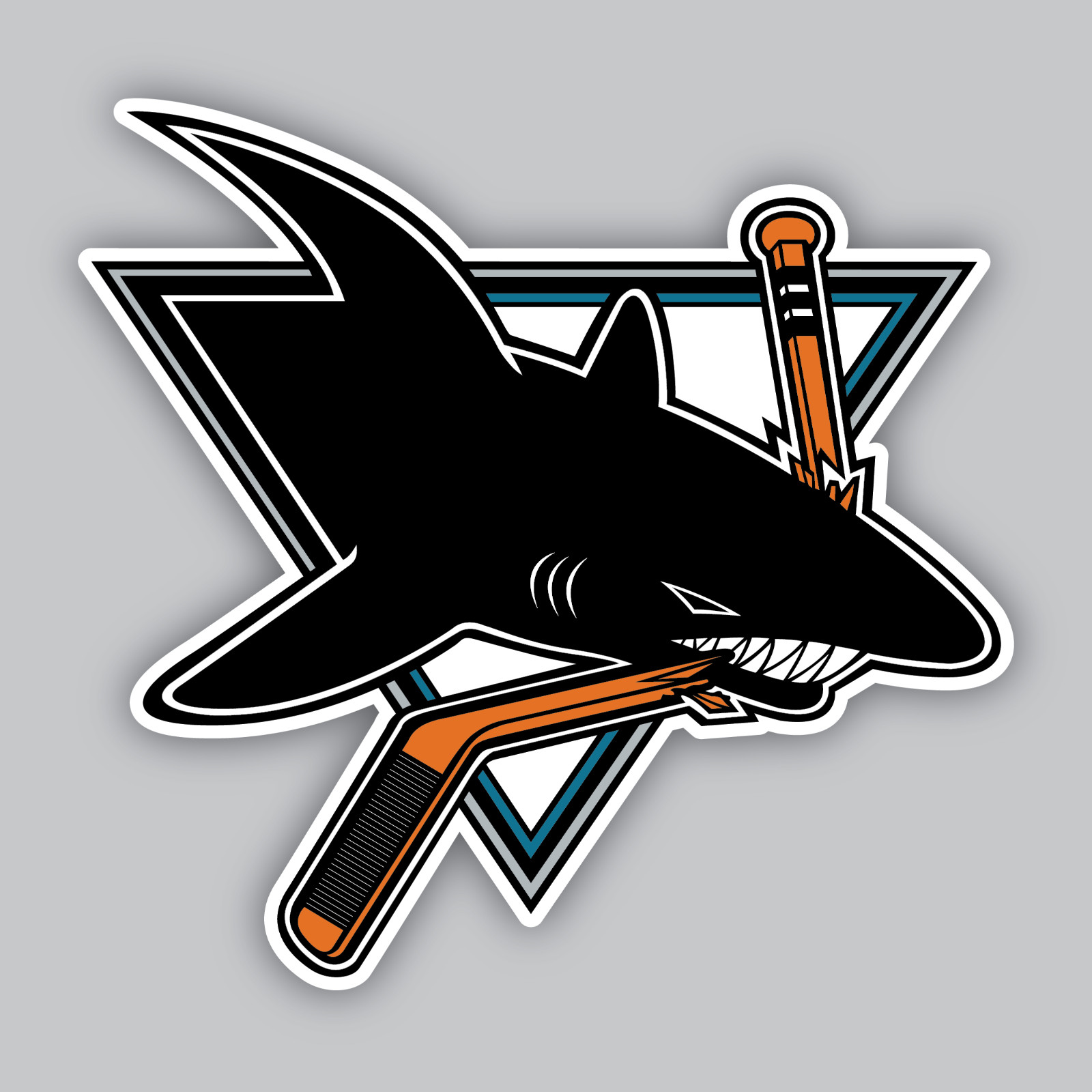 San Jose Sharks Vinyl Sticker/Decal - NHL National Hockey League - Vintage