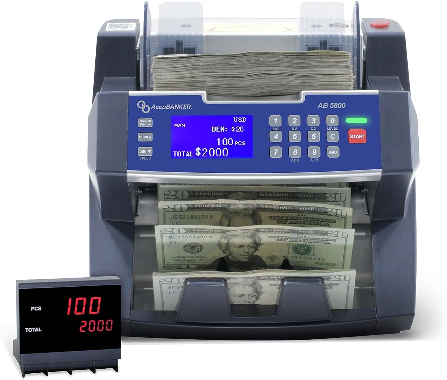 AccuBANKER AB5800 Bill Counter Multi Currency w/ Counterfeit Detection UL Listed