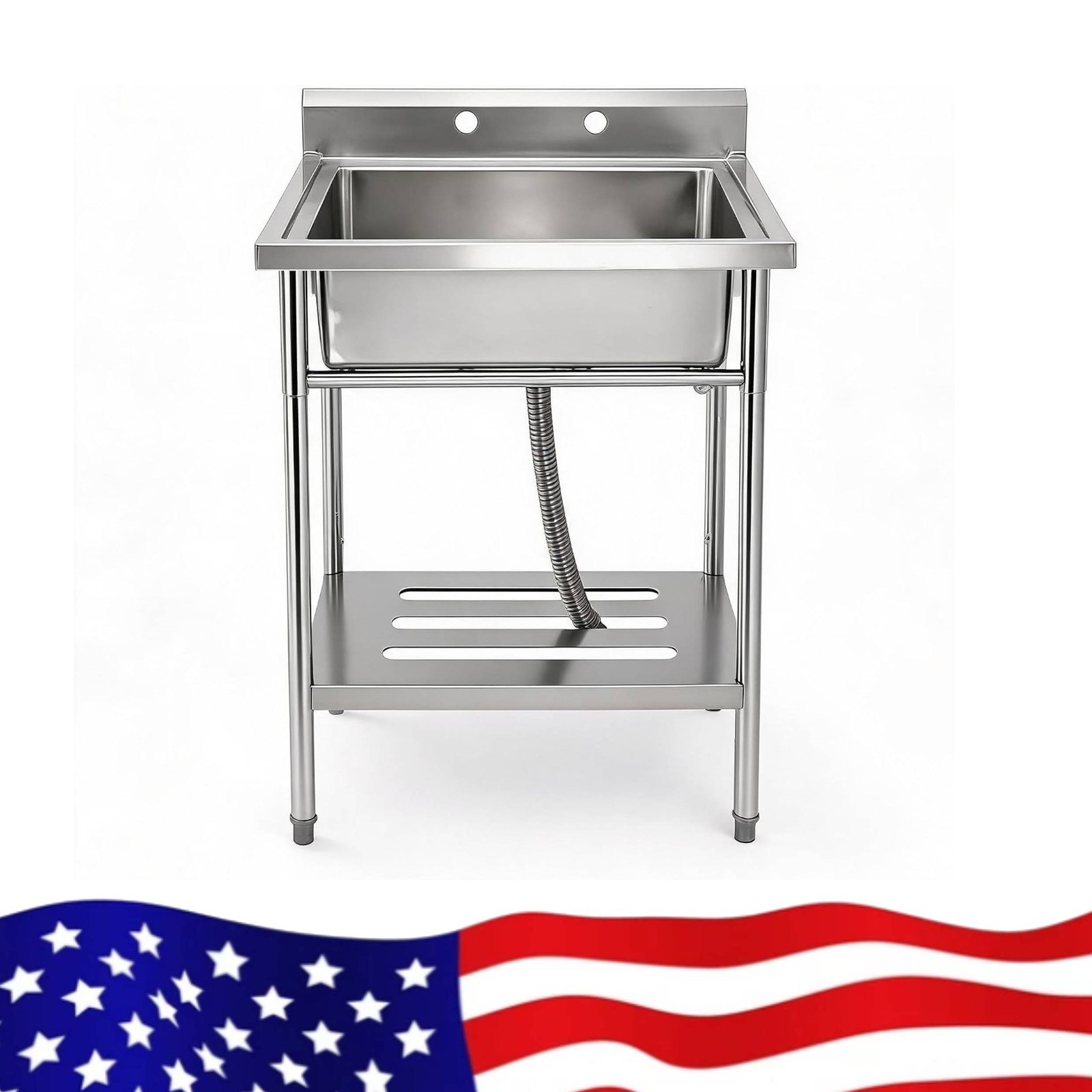 Adjustable Legs, Storage Shelf, Hooks and Backsplash, 28x24x40\