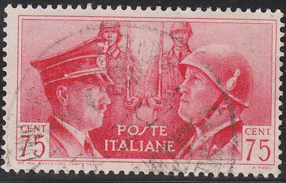 BS Stamp Italy SC 417 WWII War Socialist 3rd Reich Hitler Mussolini Axis U