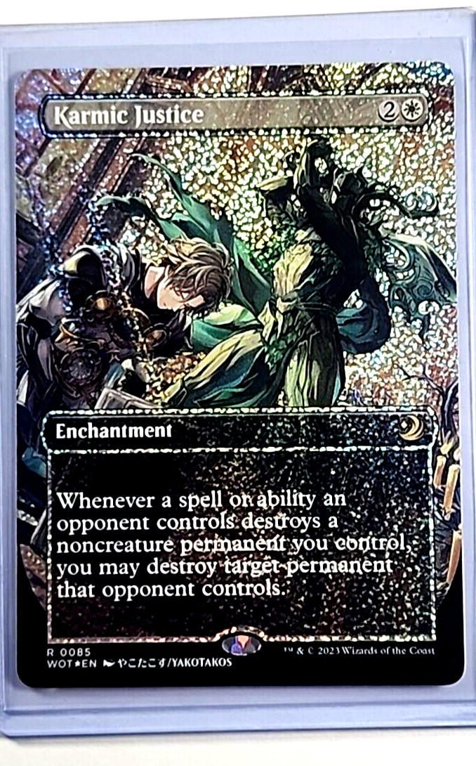 MTG Magic the Gathering Wilds of Eldraine WOE Confetti Foil #85 Karmic Justice