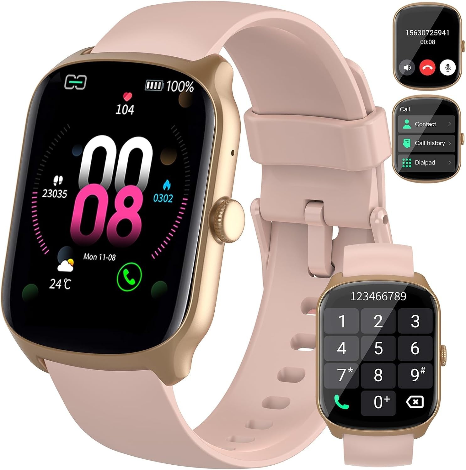 Reloj Inteligente Bluetooth De Mujer Para iPhone Apple y Samsung Android 