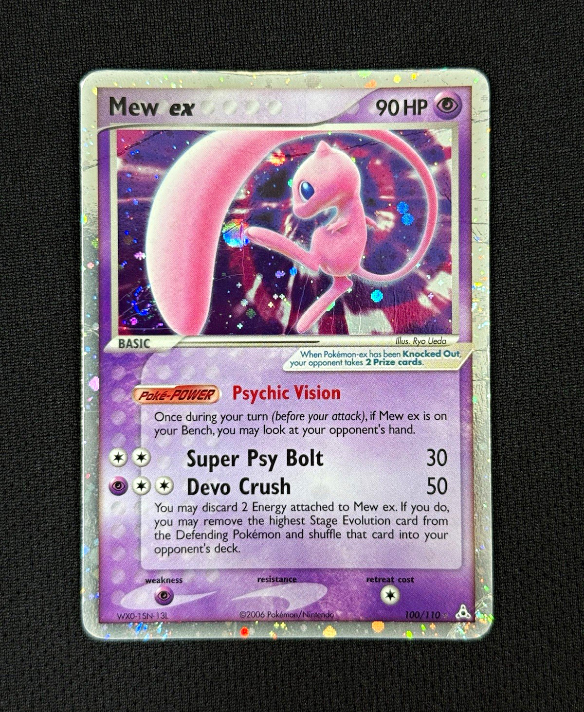 2006 Pokemon Mew ex 100/110 EX Holon Phantoms Ultra Rare Holo - Damaged Creased