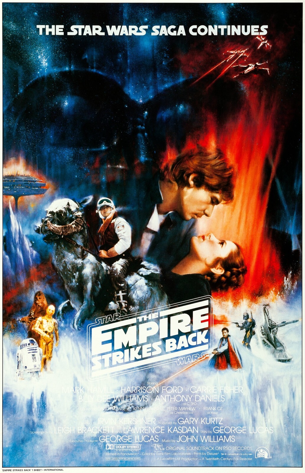 1980 Star Wars Episode V The Empire Strikes Back Movie Poster 11X17 Vader 🔥