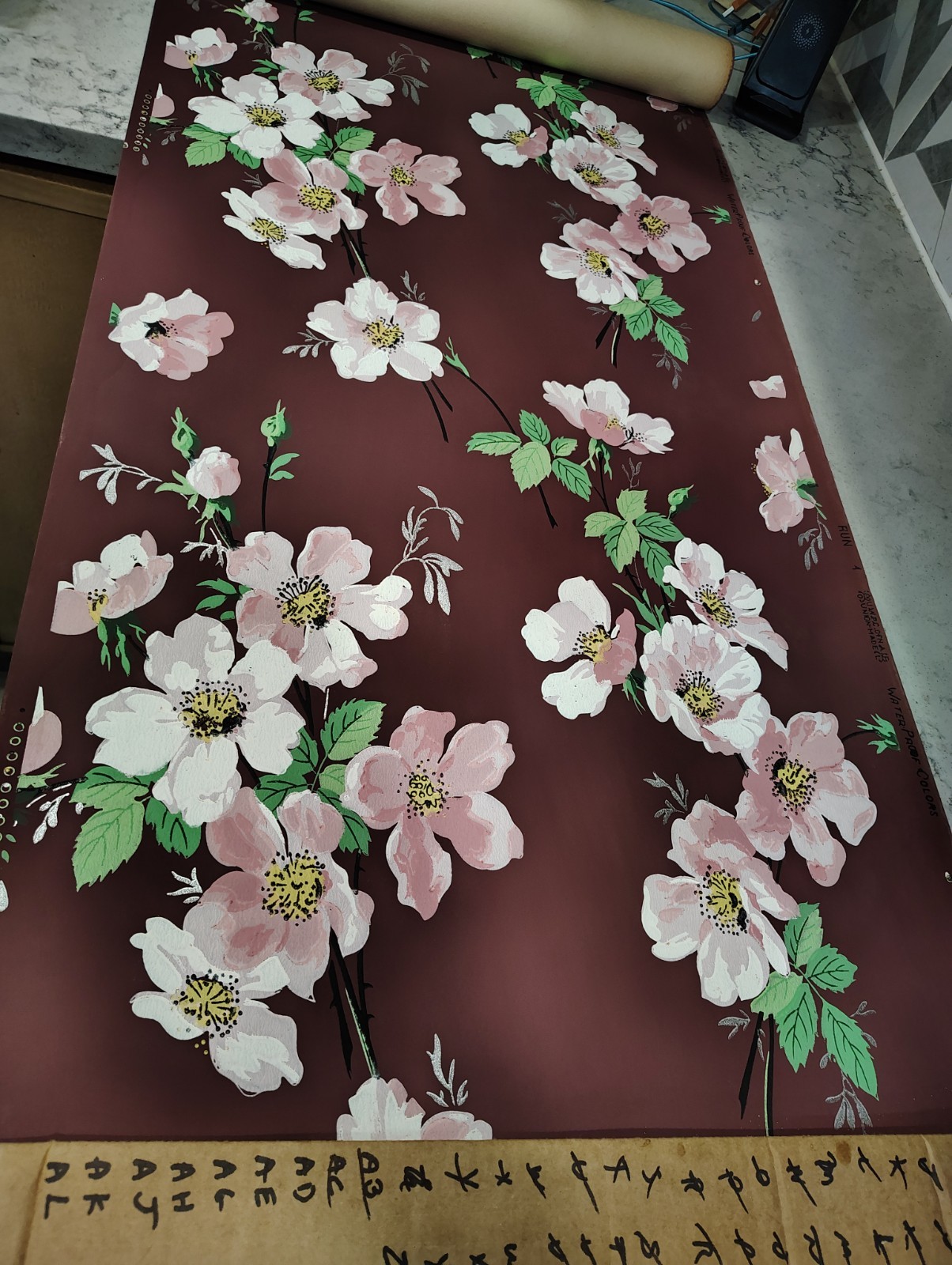 Vintage Wallpaper Roll But Some Staining Vintage Wallpaper Roll But Some Staining