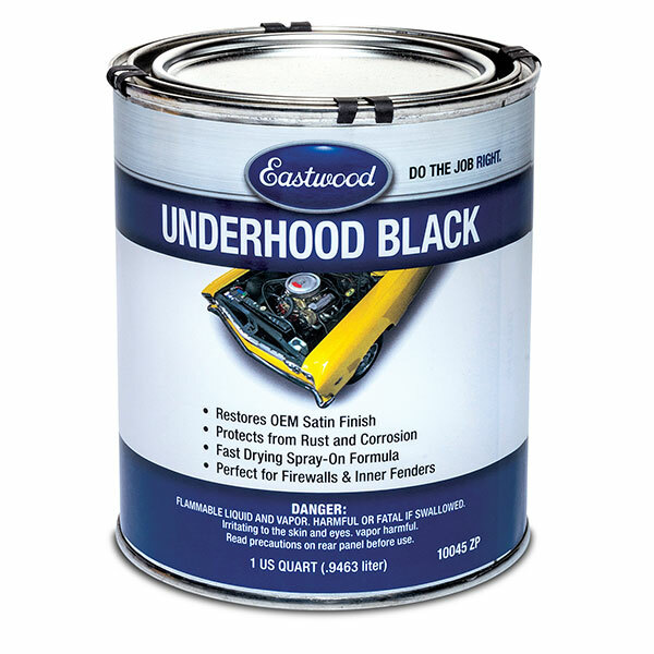 Eastwood Fast Drying Underhood Black Semi Gloss Paint 1Quart Touchup Spray Paint