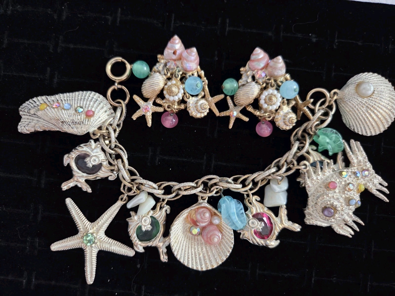 RARE Vintage Arthur Pepper Jewelry Set Sea Life Bracelet & Clip Earrings RARE Vintage Arthur Pepper Jewelry Set Sea Life Bracelet & Clip Earrings