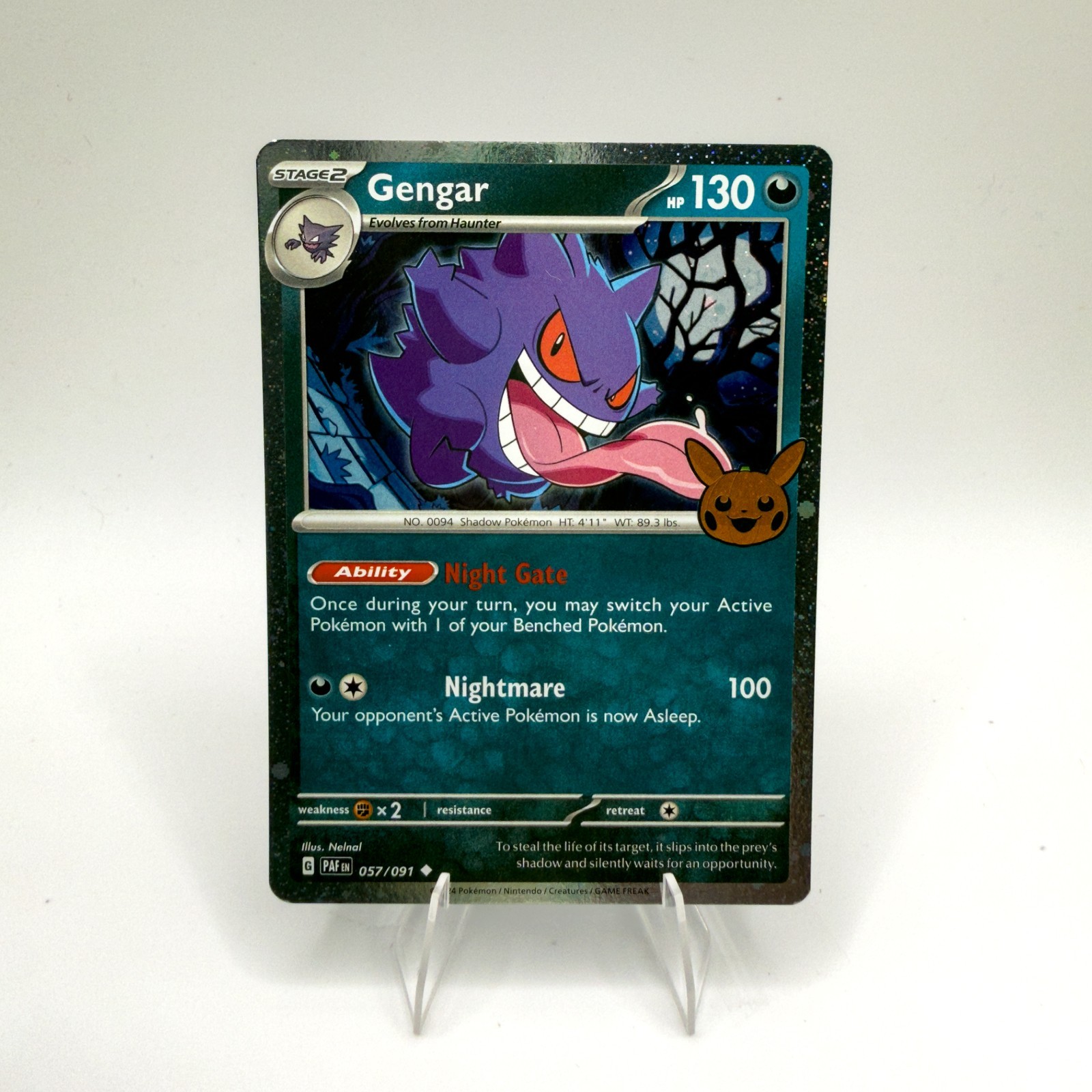 Gengar (Cosmos Holo) 057/091 Trick or Trade Booster Bundle 2024 Holo
