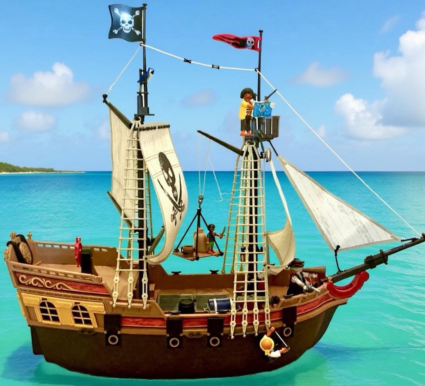 Playmobil 5135 Large Pirate Ship Retired Nearly Complete 6241 Ballast Weight