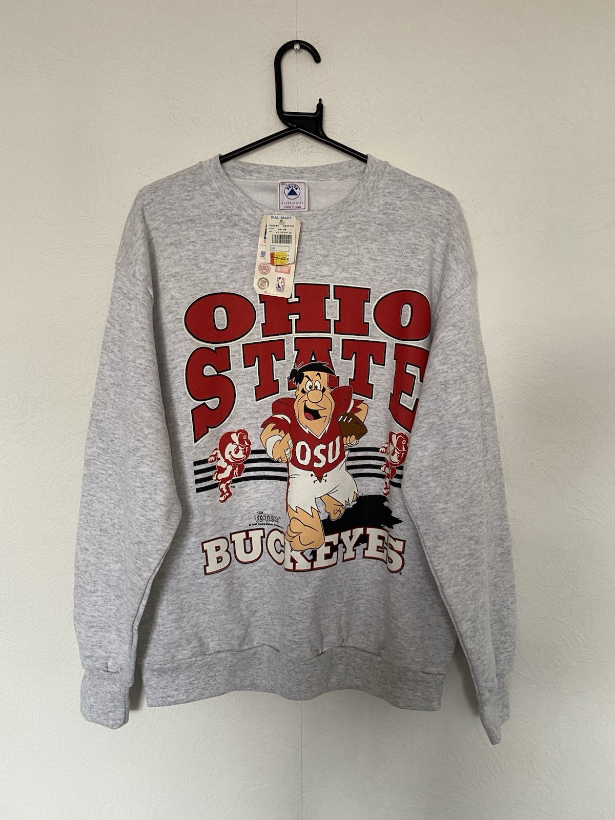 Vintage 1993 Ohio State Buckeyes Flintstones Sweatshirt NWT Delta USA Made XL