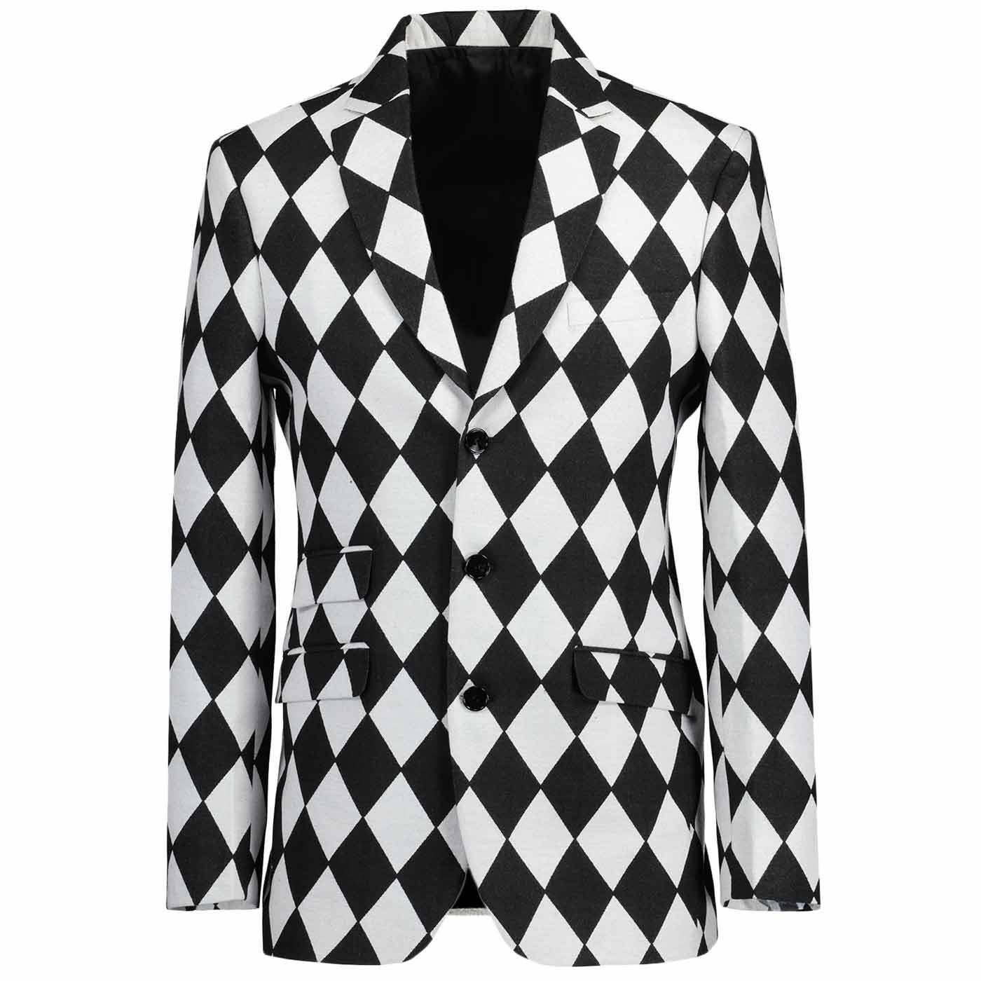 NEW MENS RETRO 60s MOD HARLEQUIN DIAMOND WHO JOHN ENTWISTLE BLAZER JACKET MC1034