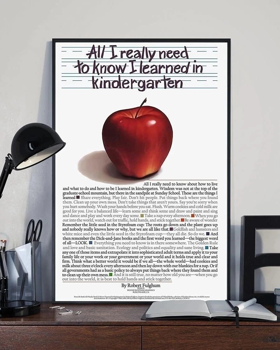All I Really Need to Know I Learned in Kindergarten Quote Poster