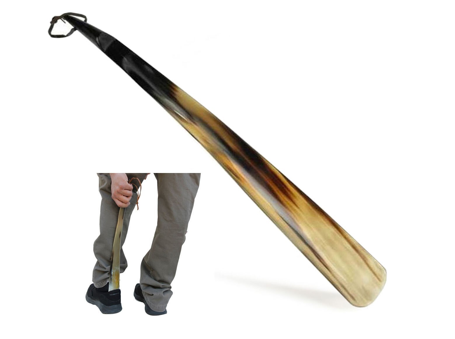Shoe Horn Made with Real Horn Handmade Long Grip handle Shoehorn for Men 15-16in Shoe Horn Made with Real Horn Handmade Long Grip handle Shoehorn for Men 15-16in
