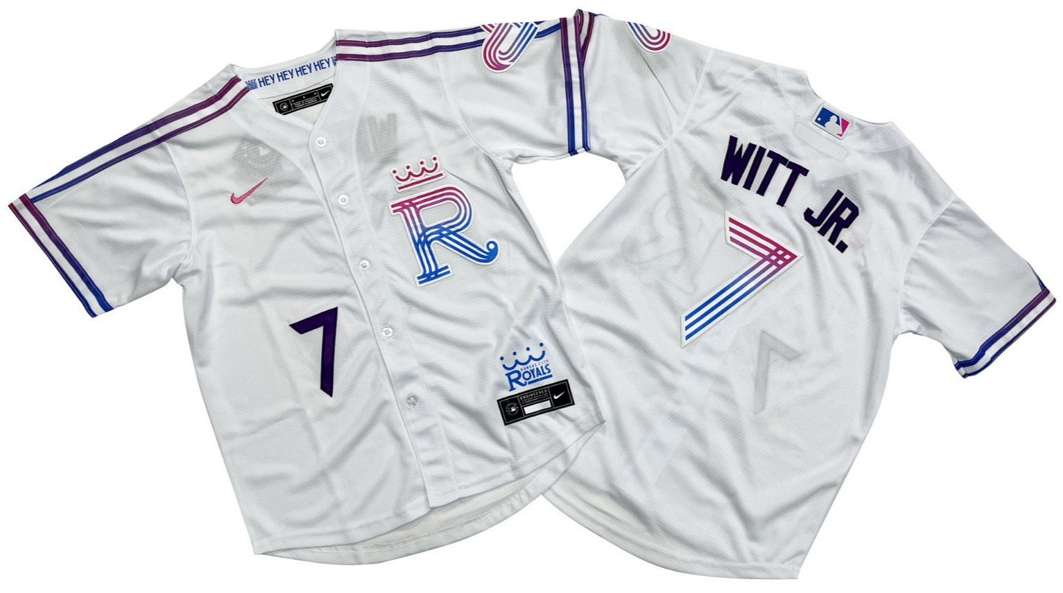 ​​Tariffs​ Free YOUTH'S Royals #7 Bobby Witt Jr. City Connect White Sewn Jersey