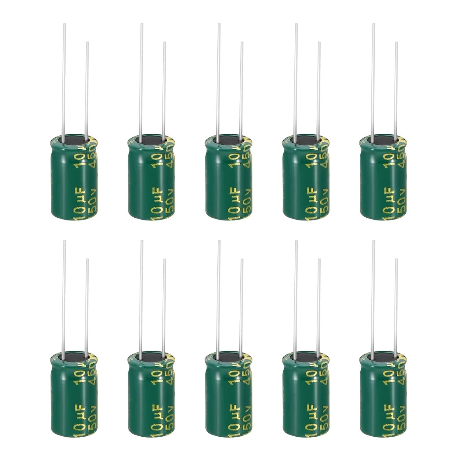 450V 10uF 10x17mm Aluminum High Frequency Electrolytic Capacitor Lot 10Pcs TV
